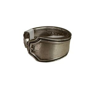 Dark Romance Floral Size 9 Sterling Silver Plated Spoon Ring